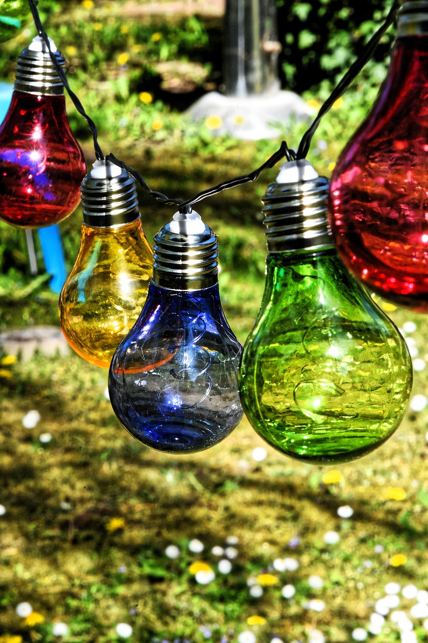 party lights, fairy lights, colorful light, light bulbs, multicoloured, lamps, light, energy